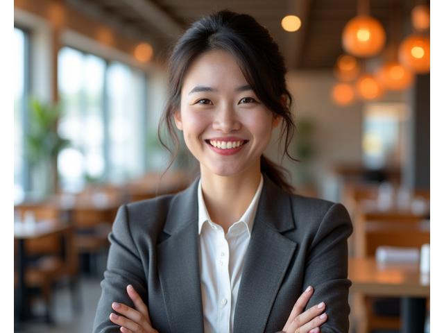営業コンサルタントの山本由紀が顧客と笑顔で話している
